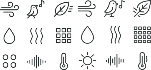 Minimalist weather icons collection for seasonal app and web design