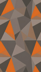 Wall Mural - geometric abstract design with grey and orange triangular motifs, photo. with white shades