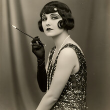 Woman Retro Flapper Style Portrait Free Stock Photo - Public Domain ...