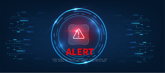 alert scam fraud protection with blue technology background