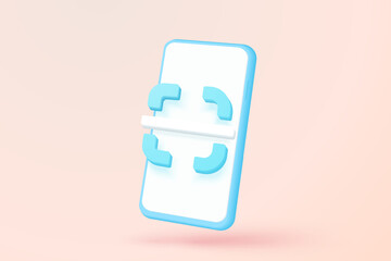 3d qr code icon scan for pay online shopping, shop special offer promotion on mobile phone cyberspace. Qr code buttons scan verification identity. 3d coding reading icon vector render illustration