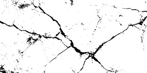 Aufkleber - Black and white cracks illustration. Transparent background. Vector grunge cracked texture style with cracked texture isolated on white background. 