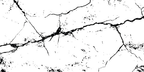 Aufkleber - Black and white cracks illustration. Transparent background. Vector grunge cracked texture style with cracked texture isolated on white background. 