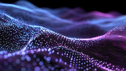 Wall Mural - a futuristic sci-fi user interface concept featuring gradient dots and lines forms the basis of a 3d