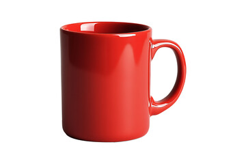 Empty red mug isolated on a transparent background