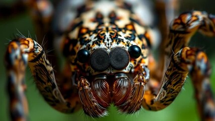 Macro Image of a Spider Face, Close Up, Detailed and Impressive Animal Portrait
