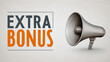 © Mirivox - Announcement banner featuring a megaphone and text 'Extra Bonus', suggesting a promotional offer or special deal, ideal for advertising or marketing campaigns