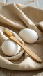 © mudasir_aliii - Bright eco-lifestyle layout with bamboo toothbrush on neutral-toned ball