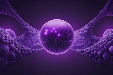 Wall Mural - dynamic purple halftone sphere background for modern technology and science