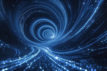 indigo vision background with dynamic digital waves and technical motion