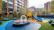 © cha - Colorful children's playground in urban setting