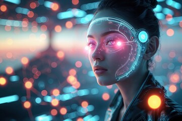 Wall Mural - surreal technology background with ethereal glow and otherworldly vibes
