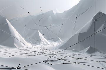 Minimalistic Geometrical Connections and Patterns in a Digital Landscape