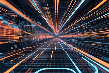 Abstract Mesh Lines Background for Digital Exploration with Tech-Inspired Design
