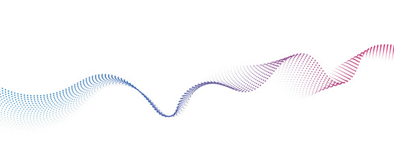 Leinwandbilder - Flowing Dot Wave halftone gradient pattern on transparent background	
