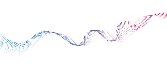 Leinwandbilder - Flowing Dot Wave halftone gradient pattern on transparent background	
