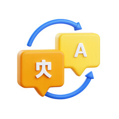 translate 3d render icons