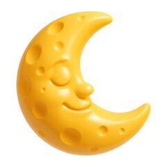 Wall Mural - png smiling crescent moon illustration.