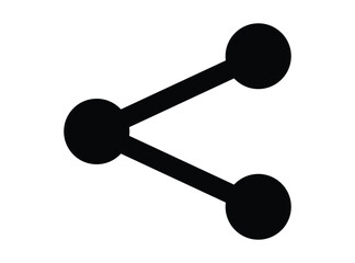this minimalist share icon vector features a bold black design, perfect for modern ui ux. clean, fla
