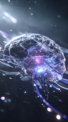 Wall Mural - Cosmic Jellyfish: A Fusion of Space and Sea Life