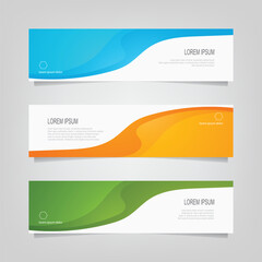 Wall Mural - Abstract wavy geometric banner. Trendy gradient shapes composition. Modern vector design illustration