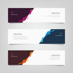Wall Mural - Abstract wavy geometric banner. Trendy gradient shapes composition. Modern vector design illustration