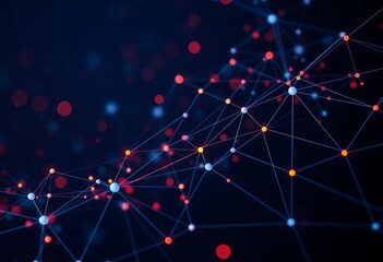 abstract network nodes and connecting lines on a dark background, background, linked