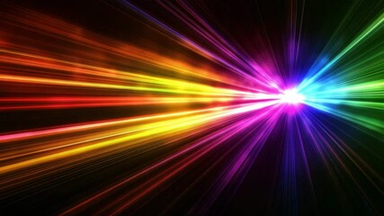 Wall Mural - colorful light rays burst in vibrant spectrum from bright center creating dynamic energy and motion 