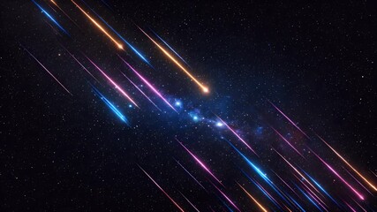 Wall Mural - Cosmic streaks of light in a dark night sky