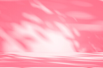Leinwandbilder - Wall interior background, studio and backdrops show products.with shadow from window color pink background for text insertion and presentation interior decoration	