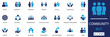 © Kawsar - Community icon set. A solid collection of icons representing community, people, social support, trust, diversity, equity, friendship, belonging, fellowship, and neighborhood for versatile use.