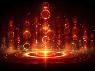 Wall Mural - red circles background