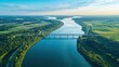 © Shehzad - Aerial view of bridges spanning the Mississippi River, connecting Iowa to neighboring states.