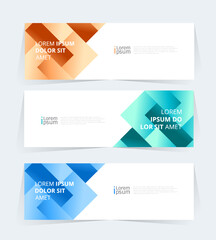 Wall Mural - geometric banner design with vector presentation template.