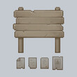 © Pixeleart - big wooden board with paper poster sign in pixel art style