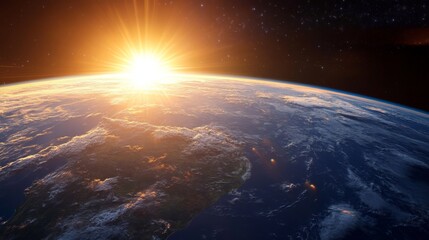 Wall Mural - twilight glow over earth space perspective stunning visuals planetary atmosphere outer space earth's