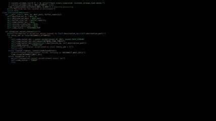 Wall Mural - code of a programming language is written very quickly on the screen simulating fast typing on a com