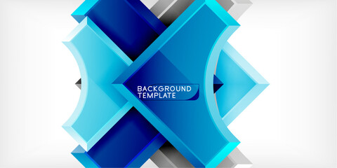 Aufkleber - Abstract blue design. Geometric shapes create dynamic visual effect. Modern template suitable for backgrounds, presentations, branding. Bright, clean aesthetic.