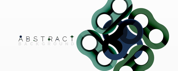 Leinwandbilder - Modern design features overlapping circles, gradients. Blue, green, white hues create abstract visual effect. Minimalist style.