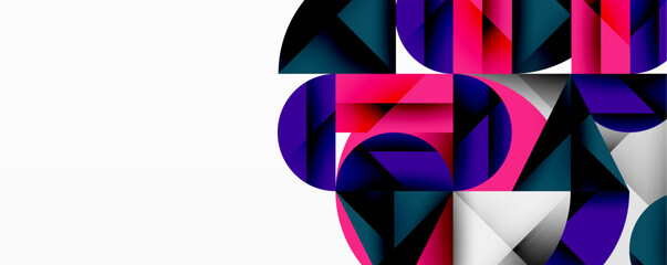 Aufkleber - Abstract geometric composition. Vivid colors, sharp angles, modern design. White space dominates image, creating balance.