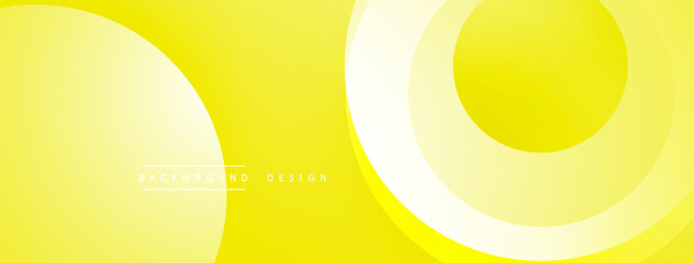 Leinwandbilder - Bright yellow abstract background. Overlapping circles create dynamic visual effect. Simple design, modern aesthetic.