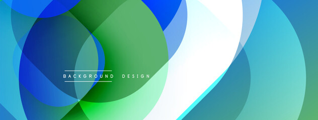 Aufkleber - Abstract colorful overlapping circles create dynamic background. Modern design features gradients, smooth transitions, vibrant hues.