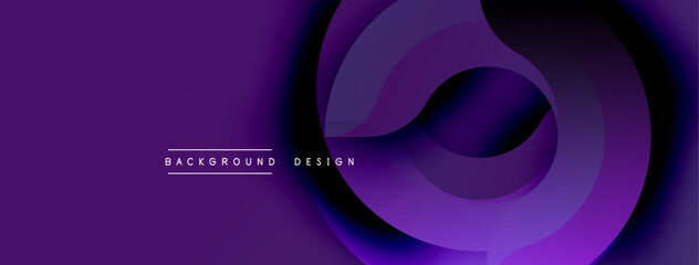 Leinwandbilder - Abstract purple layers create dynamic flow. Modern design elements suggest movement, depth, sophistication. Minimal text adds subtle branding.