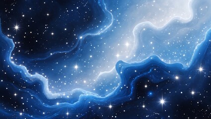 Canvas Print - majestic cosmic scene with sparkling stars and abstract nebula background