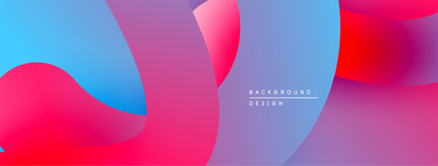 Poster - Abstract fluid shapes blend vibrant colors. Smooth gradients create dynamic visual flow. Modern design element for backgrounds.