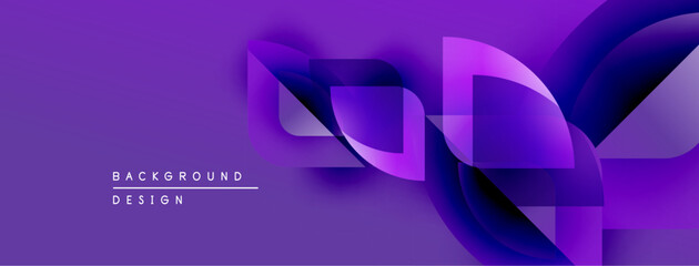 Aufkleber - Abstract purple layers create modern background. Smooth shapes overlap, forming dynamic visual effect. Design feels futuristic, elegant.