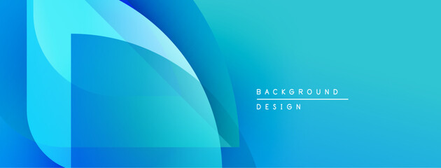 Poster - Abstract blue gradients create dynamic shapes. Modern design suggests technology, innovation, clean aesthetics. Minimalist composition, perfect backdrop.