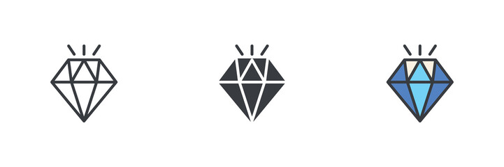 Aufkleber - Diamond or valuable asset different style icon set
