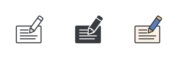 Aufkleber - Writing a check different style icon set