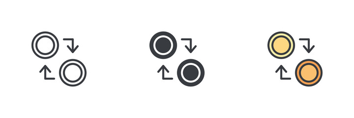Aufkleber - Money exchange or financial transaction different style icon set